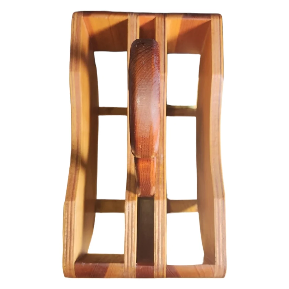 Vintage Hand Made October 2004 Artist Signed Wooden Magazine Rack 12